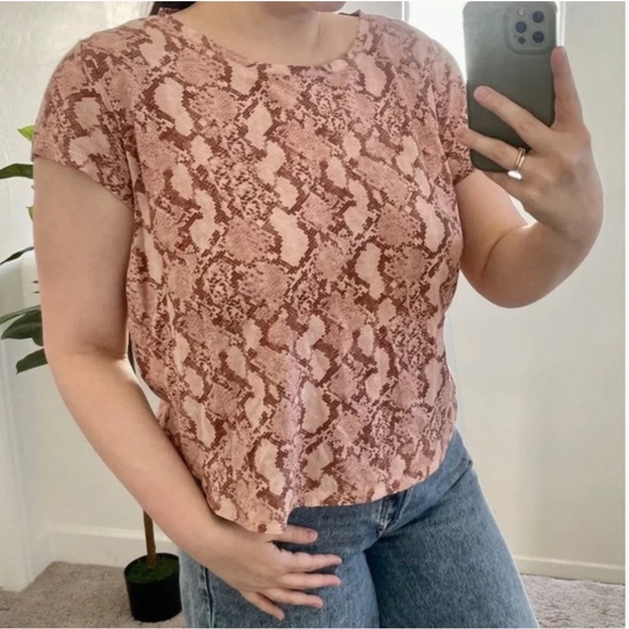 Snake Print Python Tee T Shirt Boho Bohemian Artsy Chic Hipster Modern Top - Picture 7 of 7